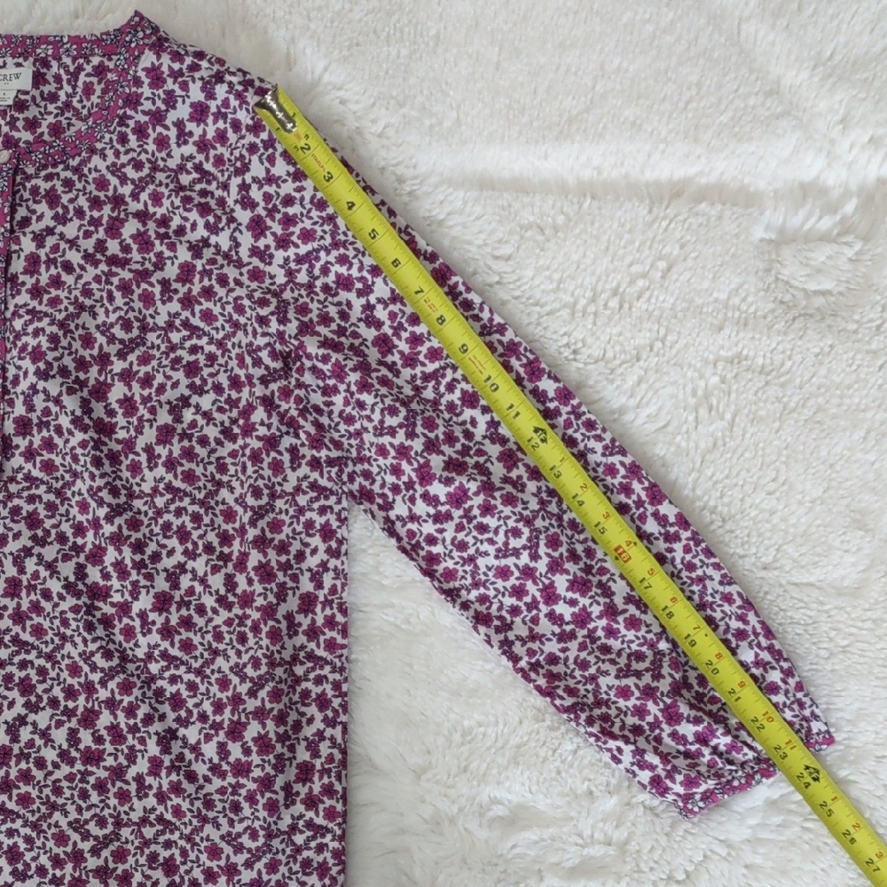 J.CREW , Size L,Floral Purple and White Blouse - Picture 12 of 16